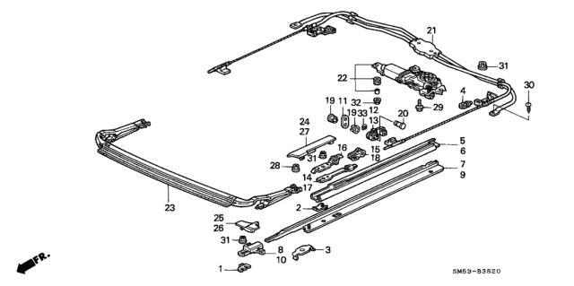1993 Honda Accord Shim, Side (2.0) Diagram for 70044-SM4-003