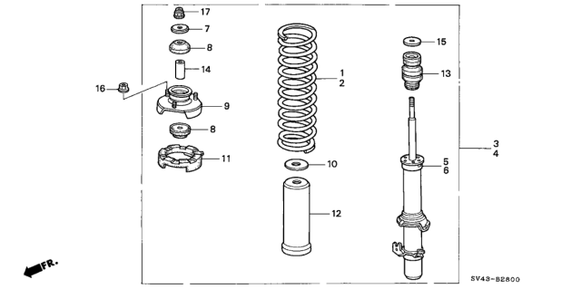 1996 Honda Accord Front Shock Absorber Diagram