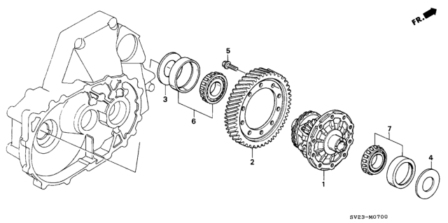 1996 Honda Accord MT Differential Gear Diagram