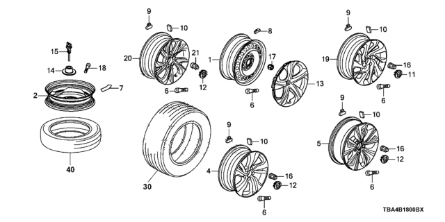 2016 Honda Civic Tire,215/55R16 93 Diagram for 42751-HNK-002