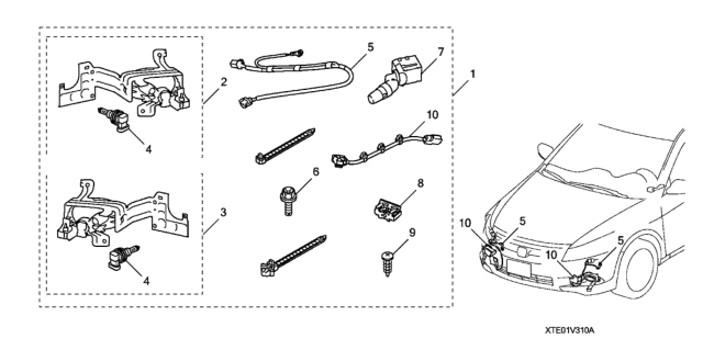 2012 Honda Accord 2 Door EX-L KA 5AT Foglight Kit Diagram