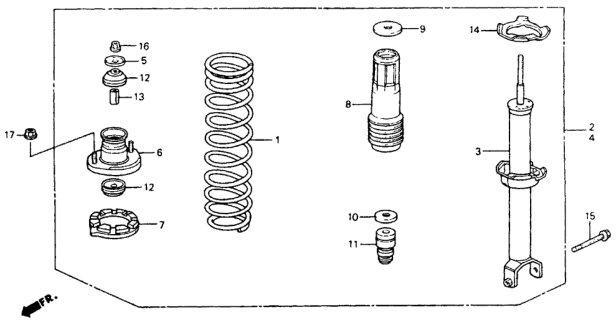 1993 Honda Accord Rubber, Rear Shock Absorber Mounting (Yamashita) Diagram for 52725-SB2-003