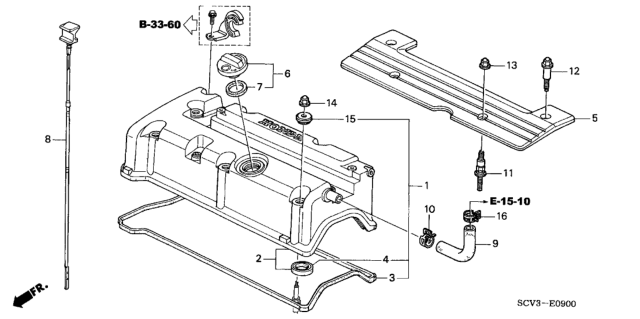 2003 Honda Element Cylinder Head Cover Diagram