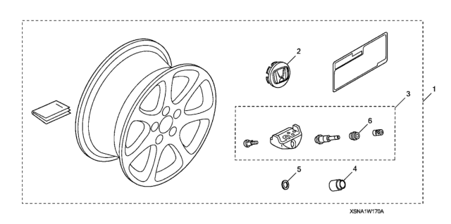 2010 Honda Civic 2 Door EX-L (NAVIGATION) KA 5MT Alloy Wheel Tpms (17") Diagram