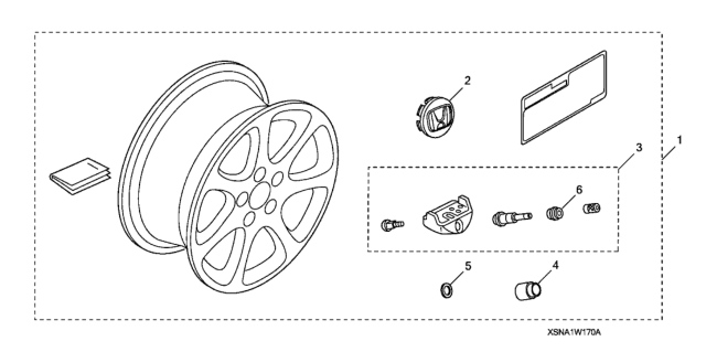 2011 Honda Civic Alloy Wheel Tpms (17") Diagram