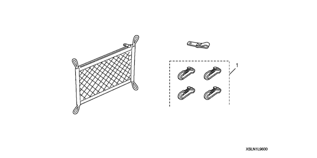 2008 Honda Fit 5 Door BASE KA 5MT Cargo Net Diagram
