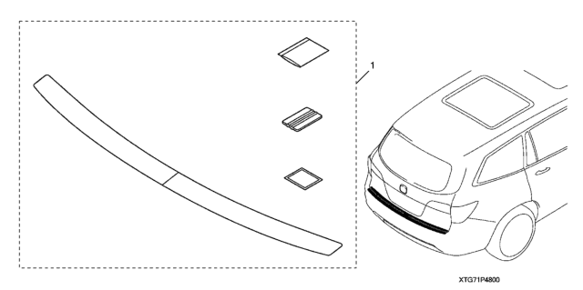 2016 Honda Pilot 5 Door EX-L (AWD/SENSING) KA 6AT Rear Bumper Applique Diagram