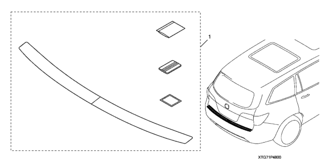 2021 Honda Pilot Rear Bumper Applique Diagram