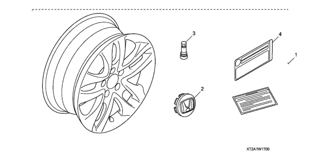 2016 Honda Accord Alloy Wheel (17") (SBC) Diagram