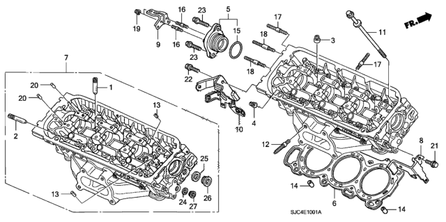 2006 Honda Ridgeline Rear Cylinder Head Diagram