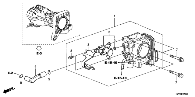 2012 Honda CR-Z Throttle Body Diagram