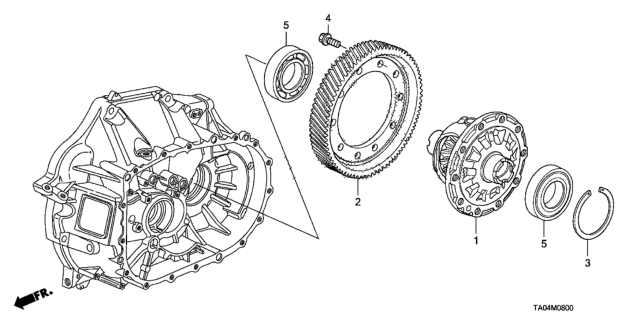 2008 Honda Accord Differential Diagram for 41100-R88-A00