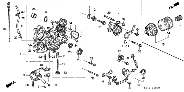 1998 Honda Accord 4 Door EXL (LEATHER) KA 5MT Oil Pump - Oil Strainer (L4) Diagram
