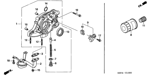 2005 Honda Civic Oil Pump - Oil Strainer Diagram