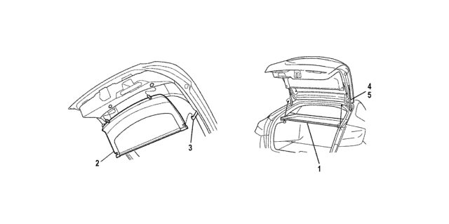2013 Honda Crosstour 5 Door EXL (4WD) KA 6AT Cargo Cover Diagram