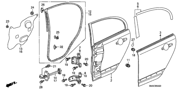 2010 Honda Civic Rear Door Panels Diagram