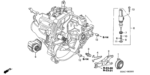 2005 Honda Civic MT Clutch Release Diagram