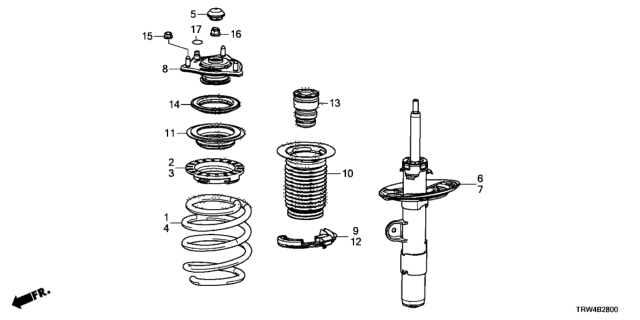 2018 Honda Clarity Plug-In Hybrid Front Shock Absorber Diagram