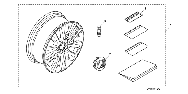 2017 Honda Accord 19" Alloy Wheel Diagram for 08W19-T2F-101A