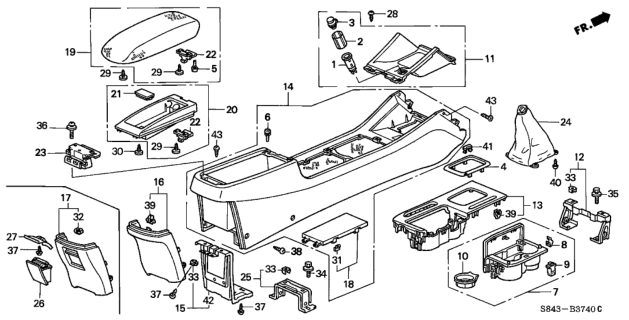 1999 Honda Accord Console Diagram