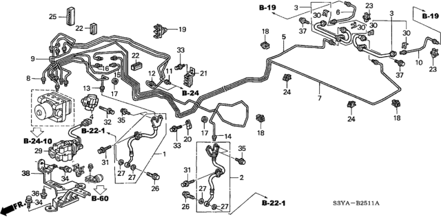 2005 Honda Insight Pipe E, L. Brake Diagram for 46361-S3Y-020