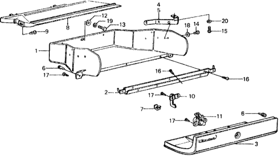 1977 Honda Civic 5 Door ** KL HMT Glove Box Diagram