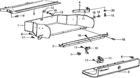 1975 Honda Civic Box, Glove Diagram for 66401-634-040