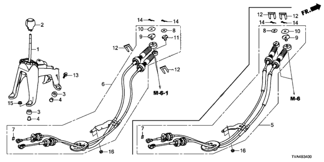 2020 Honda Accord Lever Sub-Assy., Change Diagram for 54100-TVA-A03