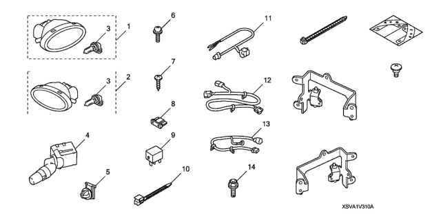 2007 Honda Civic 2 Door SI (SUMMER TIRE) KA 6MT Foglight Kit Diagram
