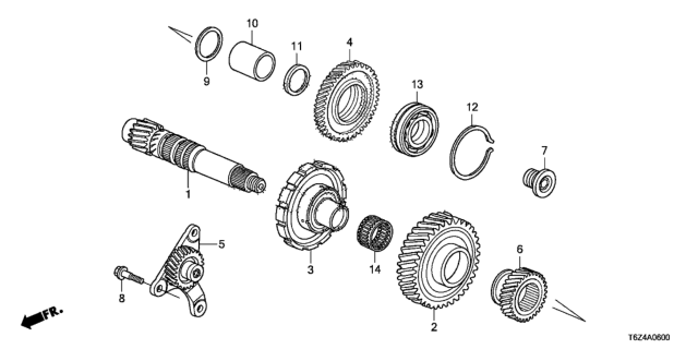 2018 Honda Ridgeline AT Countershaft (6AT) Diagram