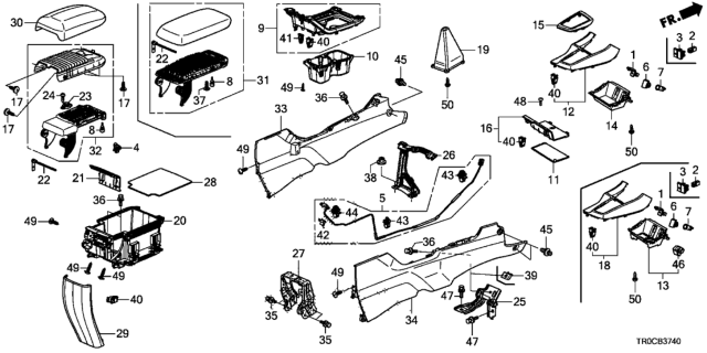 2015 Honda Civic Tray Assy. *NH167L* Diagram for 77293-TR6-C31ZA