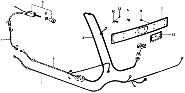 1977 Honda Civic 3 Door ** (1200) ** 4MT Rear Wiper Wiring Harness Diagram