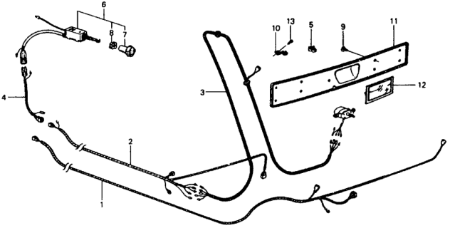 1979 Honda Civic Trim, Tailgate *NH1L* (BLACK) Diagram for 85821-647-922ZA