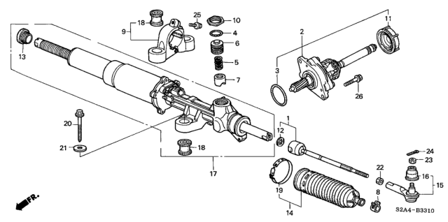 2000 Honda S2000 P.S. Gear Box Diagram