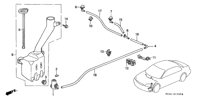 1998 Honda Civic Windshield Washer Diagram