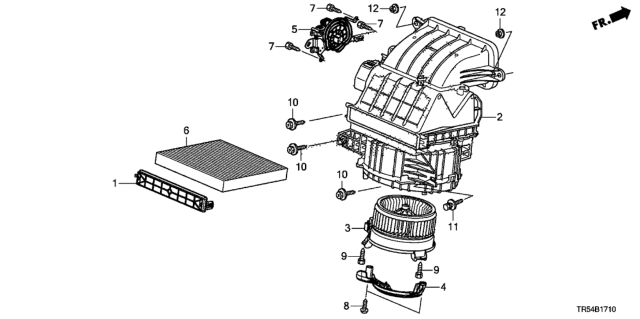2012 Honda Civic 4 Door GX (NAVIGATION) KA 5AT Heater Blower Diagram