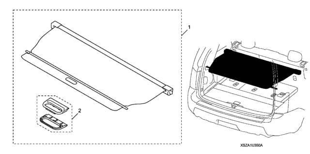 2010 Honda Pilot Cargo Cover Diagram