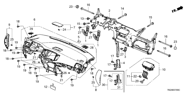 2020 Honda Ridgeline Instrument Panel Diagram