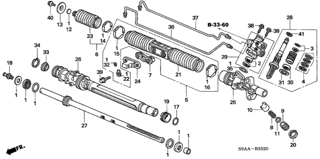 2006 Honda CR-V P.S. Gear Box Components Diagram