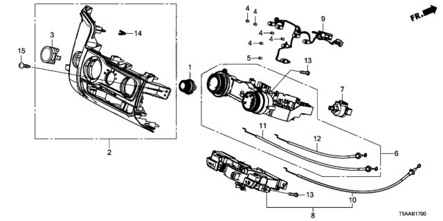 2019 Honda Fit Control Assy., FResh/Recirculating *NH900L* (NEUTRAL BLACK) Diagram for 79580-T5R-C21ZA