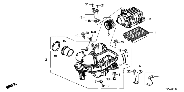 2019 Honda Fit Stay B, Air Cleaner Diagram for 17211-5R0-J00