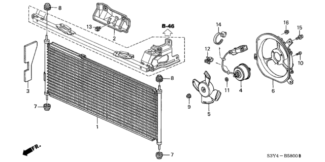 2006 Honda Insight 3 Door DX KA 5MT A/C Condenser Diagram