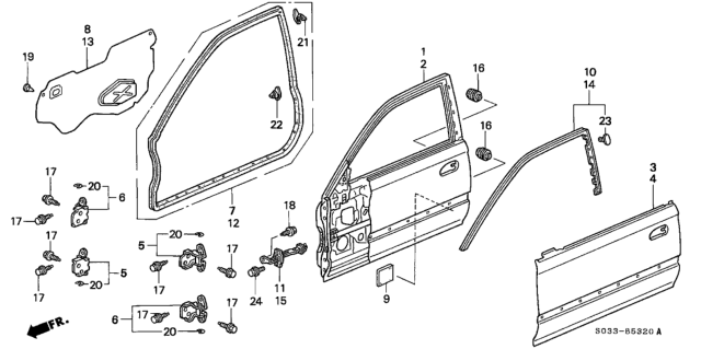 2000 Honda Civic Door Panel Diagram