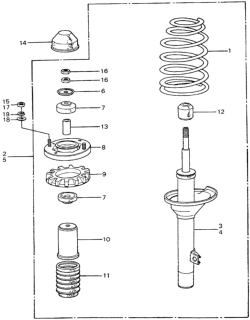 1980 Honda Civic Spring, Rear Diagram for 52441-SA1-961