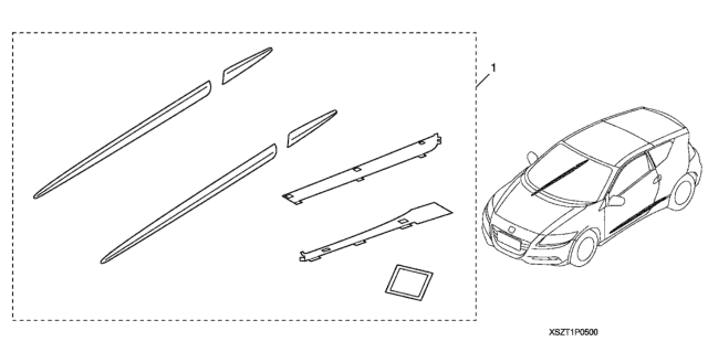 2011 Honda CR-Z Body Side Molding Diagram