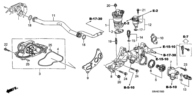 2003 Honda Pilot Passage, Water Diagram for 19410-P8C-A01