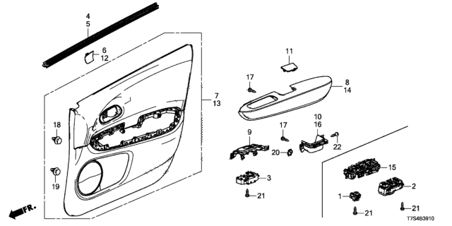 2019 Honda HR-V Armrest, Driver Side (Deep Black) Diagram for 83553-T7J-H61ZC