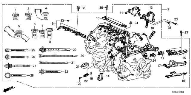 2012 Honda Civic Engine Wire Harness (1.8L) Diagram
