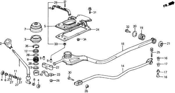 1989 Honda Accord 2 Door SEI KA 5MT Shift Lever Diagram