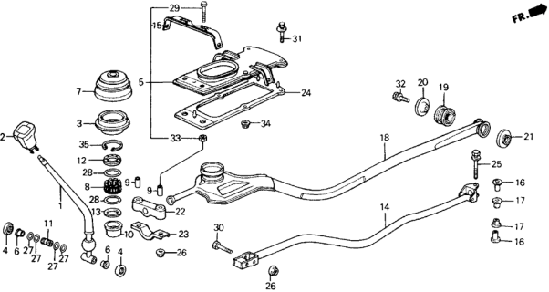 1989 Honda Accord Shift Lever Diagram